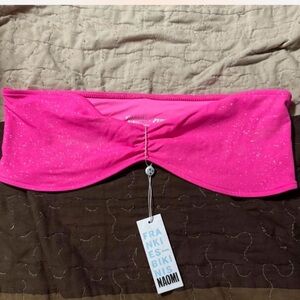 Frankies Bikinis Pink Bandeau Top ONLY